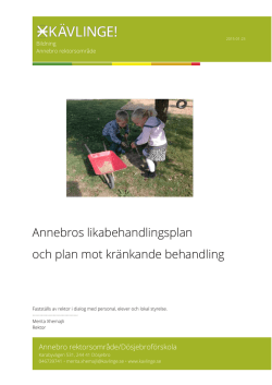 Likabehandlingsplan och plan mot kränkande behandling