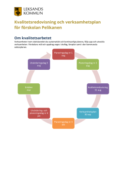 Kvalitetsredovisning och verksamhetsplan för förskolan Pelikanen