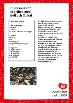 Rökta musslor på grillen med aioli och fänkål