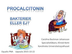 Carolina Backman Johansson, Procalicitonin - bakterier