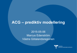 ACG – prediktiv modellering
