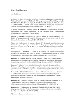 List of publications Désamoré