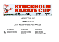 Finalresultat Stockholm karate Cup 2015