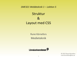 Struktur & Layout med CSS