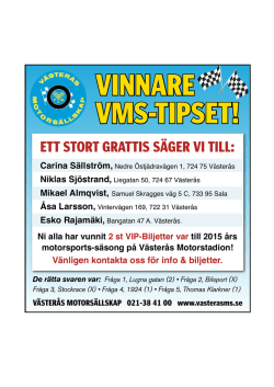 VINNARE VMS-TIPSET!