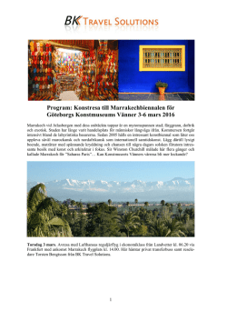 Göteborgs Konstmuseums Vänner till Marrakech 3 mars 2016