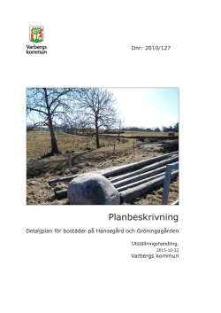 Planbeskrivning - Varbergs kommun