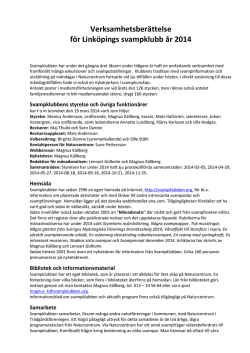 Verksamhetsberättelse för Linköpings svampklubb år 2014