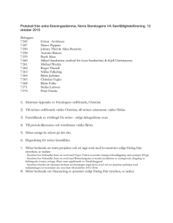 Stämma NS VA samfällighetsförening 2015-10-12