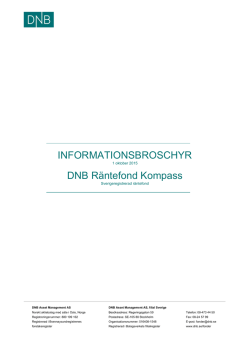 INFORMATIONSBROSCHYR DNB Räntefond Kompass
