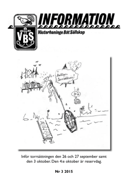 Nytt VBS informationblad - Västerhaninge Båtsällskaps