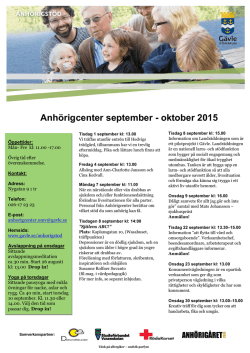 Anhörigcenter aktivitetsprogram september
