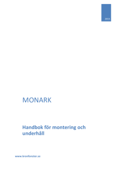 Monteringsanvisningar Monark