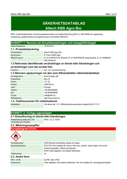 SÄKERHETSDATABLAD Altech KBS Agro Bio