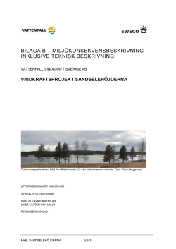 bilaga b &ndash; milj&ouml;konsekvensbeskrivning inklusive teknisk