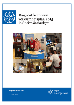 Diagnostikcentrum verksamhetsplan 2015 inklusive årsbudget