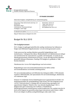 Budget för SLU 2015