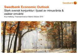 Swedbank Ekonomisk utblick 15 oktober