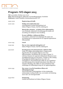 Program IVO-dagen 2015 Stockholm
