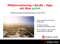 Miljöinvestering i Borås - läge att låna grönt