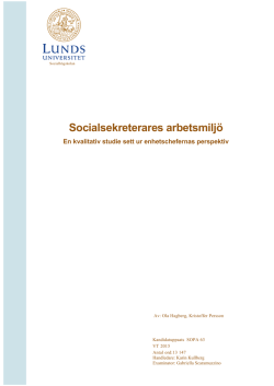 Socialsekreterares arbetsmiljö - LUP