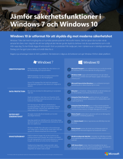 Jämför säkerhetsfunktioner i Windows 7 och Windows 10