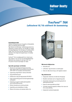 TracFeed ® TAA Luftisolerat 16,7 Hz ställverk för