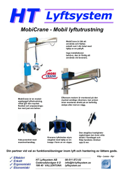 MobiCrane - Mobil lyftutrustning