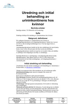 Utredning och initial behandling av urininkontinens hos kvinnor, ob
