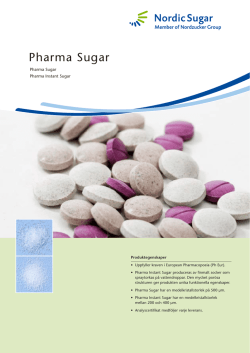 Pharma Sugar - Nordic Sugar