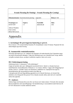 Appendix (maj 2015) - Svensk förening för Patologi