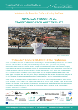 SUSTAINABLE STOCKHOLM