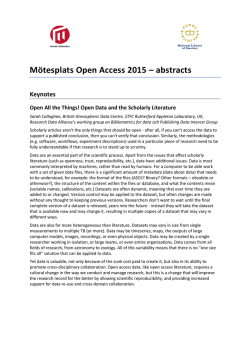Mötesplats Open Access 2015 – abstracts