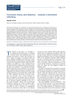 Curriculum theory and didactics Á towards a theoretical rethinking