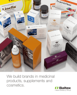 We build brands in medicinal products, supplements and