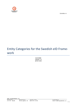 Entity Categories for the Swedish eID Framework