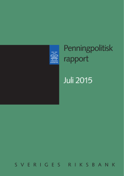Publikation: Penningpolitisk rapport, juli 2015