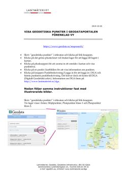 Visa geodetiska punkter i Geodataportalen förenklad vy