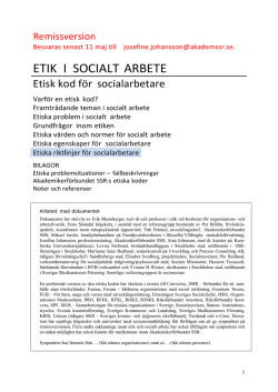 ETISK KOD.Socarb.Remissversion - Forum för frivilligt socialt arbete