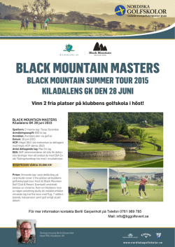 Black Mountain Masters Kiladalens GK 28 juni