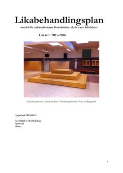 Lindeborgsskolans likabehandlingsplan 2015-2016