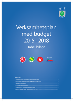 Verksamhetsplan med budget 2015 – 2018
