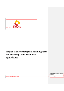 Region Skånes strategiska handlingsplan för forskning inom hälso