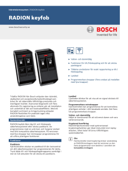 RADION keyfob - Bosch Security Systems