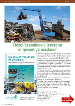 Kiesel Scandinavia levererar miljövänliga maskiner