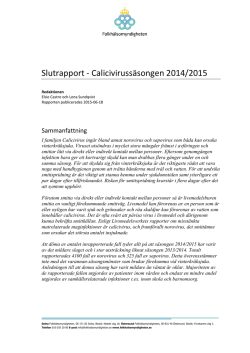 Slutrapport Calicivirussäsongen 2014-2015