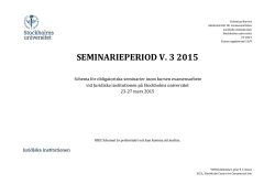 SEMINARIEPERIOD V. 3 2015 - Juridiska institutionen