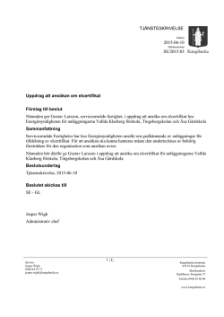 2015-06-10 SE/2015:83 TJÄNSTESKRIVELSE Uppdrag att ansökan