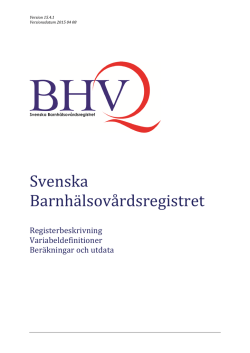 Svenska Barnhälsovårdsregistret