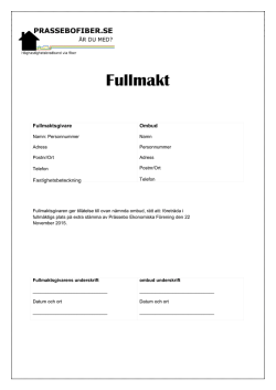 Fullmakt - Prassebofiber.se